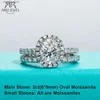 Wedding Rings AnuJewel 2ct (Total 2.648ct) Oval Cut D Color Moissanite Bridal Ring Set Wedding Band Silver Rings With GRA Jewelry Wholesale Q231024