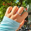 خواتم الزفاف 0.1CT 3MM الجولة D VVS Moissanite Full Edernity Band Ring 925 Sterling Silver Jewelry Man Women Complication Gift Party Dating Q231024