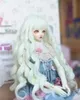 Lalki Wysokiej jakości światłowodowy BJD SD Bangs Long Curly Female Doll 13 14 16 BJD Black for Dolls 231024