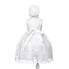 Abiti da ragazza 0-24 mesi Abito lungo Battesimo Abito da bambino con cappello Fiocco senza maniche Vestido Abiti da bambino nati 228412