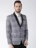 Ternos masculinos sob medida 2 peças blazer preto calças única lapela pura houndstooth formal trabalho wear plus size smoking feito sob encomenda