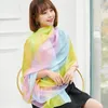 Sarongs Chiffon Regenboog Kleurrijke Sjaal Dames Arn Sjaal Dans Zijden Sjaal Oversized Strand Sjaal Vier SeasoYns 231023