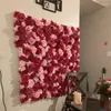Kwiaty dekoracyjne 3D Flower Wall Dekoracja Świąteczna panel jedwabny na ślub Baby Shower Event Girls Room Flores Artificials