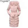 Femmes vers le bas Parkas de haute qualité hiver femme veste femmes vêtements Laides fausse fourrure à capuche coton femme épais manteau chaud 081 231023