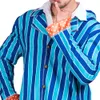 Cosplay Fashion Austin Powers 80 -talets 70 -tal Cosplay Blazer Suit Blue Striped Disco Costumes Adult Halloween Costume för MenCosplay