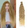 Human Hair Bulks Deep Wave Twist Crochet Natural Synthetic Afro Curls Braids Ombre Braiding Extensions For Women LowTempreture 231024