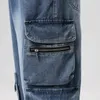 Calças de brim dos homens plus size m8xl moda homens calças de carga multpockets tático jean streetwear hip hop casual masculino denim calças 231024