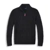 Designer 2024S Sweater Mens Designers Half Zipper Polo Malha (três suéteres enviam um chapéu de beisebol) Zippers completos Jumpers Warm Fleece Twist Braid Sweater