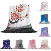 Blankets Cherry Blossom Flannel Blanket Fluffy Soft Cozy Warm for Bed Sofa Home Picnic Travel Blankets Plush Bedspread
