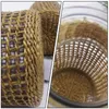 Vaser Flower Wicker Vase Glass Desktop Rattan Woven Basket Pot Seagrass Decorative