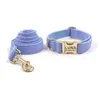 Collares para perros Collar personalizado Mascota personalizada Grabado gratuito ID Etiqueta de nombre Accesorio Correa para cachorros de fibra azul púrpura