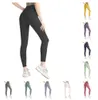 Yoga Outfit LL 2023 lu aligner leggings femmes shorts pantalons courts tenues dame sport dames pantalons exercice fitness porter filles course leggings gym slim fit 1428