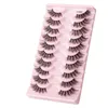 Cílios Postiços Metade Cílios 3/5 10Pairs Mink Cat Eye Crisscross Transparent Black Band Natural Cilios 231024