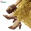 Модельные туфли на удобном каблуке INS Итальянская женская обувь и сумка кофейного цвета для вечеринки в саду 231024