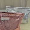 Kosmetiska väskor fall glänsande paljetter silver champagne koppling väska makeup bärbara toalettartiklar hudvård lagringsorganisatör påse 231024