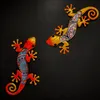 Garden Decorations 2pcs Metal Gecko Lizard Wall Art Decorative for Home Garden Outdoor Statues Sculptures Animal Patio Lawn Yard 231023