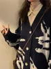 Damenpullover Frühling und Herbst College-Stil Oversize-Cardigan-Pullover weiblich ins American Retro Lazy Couple Strickmantel 231024
