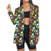 Costumes pour femmes Blazers Costume femme squelette Blazers Vintage Camouflage femme crâne Floral surdimensionné dame noir blanc veste à carreaux en gros livraison directe 231023