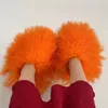 Slippers Real Fur Slippers For Women Summer Fluffy Indoor House Fuzzy Flat Slides Outdoor Fashion Beach Sandals Flip Flops 231024