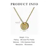 Pendant Necklaces Peri'sbox Stainless Steel 18K Gold Pvd Plated Pave Baguette Cz Zircon Round Coin Necklace For Women Luxury Jewelry Gifts