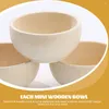 Dinnerware Sets 4 Pcs Small Wooden Bowl Cutlery Simulated Kitchen Toys Mini Bowls Child Kids Unfinished Playthings