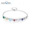 Bangle Personalized Inlaid 27 Heart Birthstone Bracelets for Women Customized Engraved Name Family Bracelet Mother's Day Gift 231023