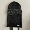 Balaclava Goggle beanie اثنين من العدسة مصممة صوف متماسكة القبعة في الهواء الطلق يحتفظ بالوقود الريح هود شتاء الرجال نساء القبعات الجمجمة بونيه