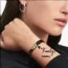 Bangle Dia das Mães Presente Pulseira Feminina com Encantos de Cristal para GrandmaMom Couro Personalizado Grânulos Personalizados Jóias 231023