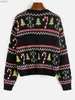 Suéteres femininos ZAFUL gola redonda suéter gráfico de Natal feminino manga comprida pulôver de malha festival casual jumper tops para mulheresL231024