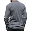 Men's T-Shirts Autumn Casual Long-Sleeved T-Shirt Men's Lapel Button Sports Tops New Fashion Solid Color Bottoming Polo Shirt Male Clothing 3Xl