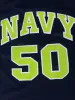 College Basketball 50 David Robinson Jerseys University Naval Academy Navy Midshipmen Marineblauw Wit Borduren en naaien voor sportfans B