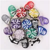 Parti di scarpe Accessori Commercio all'ingrosso 100 pezzi Pvc Mticolor Nastro Palline Cheer Squad Charms Ragazze Donna Fibbia Decorazioni per Zaino B Dhzya