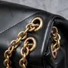 Women Designer Vintage Jamie Black Quilted Small Maxi Bags Gold Metal Hardware Chain Crossbody Shoulder Handbag Large Capacity Outdoor Pocket 26X15X7CM 43X29X9CM