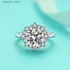 Trouwringen JoyceJelly Luxe 3 Karaat Moissanite Diamanten Sieraden S925 Sterling Zilveren Trouwring Voor Vrouwen Bloemvormig Ontwerp Maat 5-9 Q231024