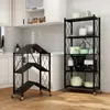 Keukenopslag 3/4 lagen Rolling Utility Cart Plank Verplaatsbaar tussenrek Badkamer Slanke schuiforganizer Woonkamer