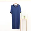 Mulheres sleepwear robe femme noite vestido mulheres verão modal longo solto plus size casa nightgowns lingerie