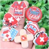 Akcesoria części buty hurtowe 100pcs PVC Pielęgniarstwo School Storetoscope Pierwsza pomoc Zestaw Band-Aids Garden Charms Dzieci Kurek dekoracje Dhsq6