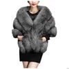 Scarves Winter Women Faux Fur Long Shawl Stole Wrap Shrug Scarf Bridal Wedding Elegant Pashmina Warm Female Waistcoat Cloak Coat Dro Otzqx