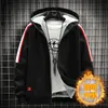 Mens Hoodies Moletons Fleece Forrado Hoodie Homens Jaqueta Quente Casual Zip Up Casacos de Inverno Cor Sólida Jaquetas Com Capuz para Outwear Moletom 231024