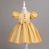 Robes de fille été élégant bébé filles robe enfants princesse dentelle robe enfants mariage fête d'anniversaire Tulle soirée formelle arc A