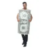 косплей Eraspooky смешные взрослые долларовые купюры костюм Halloween Unisex Ungsuit Paper Money Cosplay наряд карнаваль