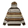 Suéter masculino hip hop listrado oversized suéter de malha homens streetwear harakuju vintage pulôver tops