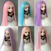 Dolls 13 14 16 18 112 bjd sd doll long straight hair high temperature fiber blue multicolor accessories 231024