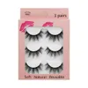 3Pairs/lot 3D Faux Mink Eye Lashes Cils 3D Fake Eyelashes Extension Soft Band False Eyelashes Super Natural Soft Lashes for Eye Makeup