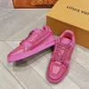 Explosion Scarpe da donna sneaker 1ACFXH Trainer Sneakers prima volta in pelle di vitello da uomo dal design classico scarpa da basket vintage Gomma fucsia Scatola Italia