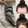 الباروكات الدانتيل HD Hairline Hairpieces بديل مع شعر الطفل بالانفجارات الهامش الجبهة 6 1 بوصة اللون 231024