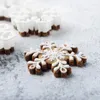 Moldes de cozimento Natal floco de neve cortadores de biscoito biscoito gravação molde sobremesa molde fondant bolo decoração ferramenta