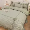 Bedding Sets Designer Home Decor Bedding Black And White Four-piece Bedclothes Thousand-bird Check Striped Bed Skirt Three-piece Plaid Set