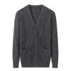 Men's plus size Outerwear Coats Arrival Fashion Autumn Winter Jacquard Thickened V-neck Computer Knitted High Quality Cashmere Sweater Coat Plus Size S-6XL 231021
