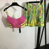 Arbetsklänningar jamerära kvinnor mode sommar två stycken set sexiga skördetoppar bustier vadderade cup tshirts veckade minikjolar kostymer strandsemester